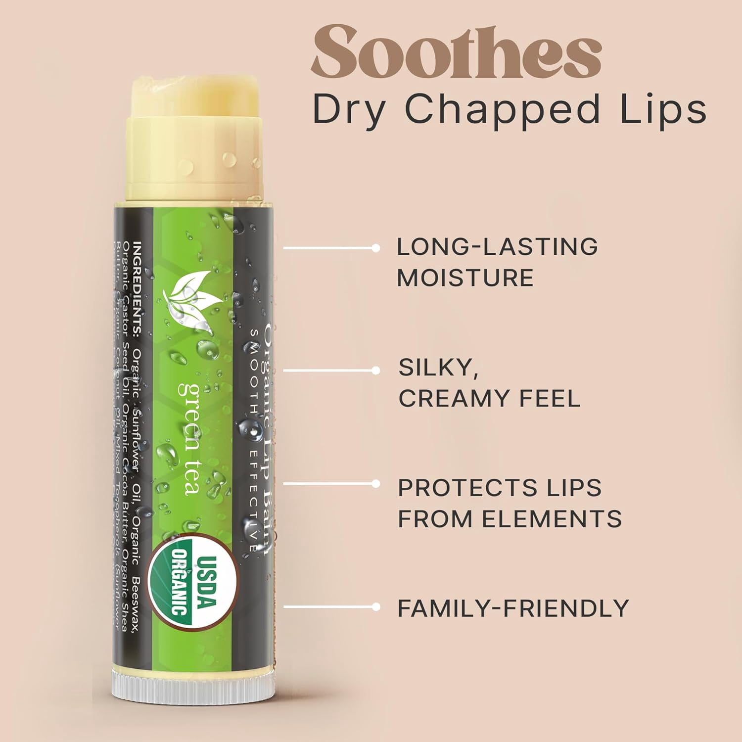 Beauty by Earth Organic Lip Balm Gift Set 12 pack Multi Flavored - Moisturizing Natural Beeswax Chapstick, Long Lasting Therapy to Repair Dry Chapped Cracked Lips
