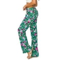thumbnail image 2 of Cali1850 Women's Casual Linen Pants 32" Inseam Oceanside Drawstring Smocked Waist Lounge Beach Pants with Pockets, 2 of 5