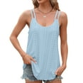 thumbnail image 6 of Spring And Summer Solid Color Round Neck Sleeveless Camisole Top For Women, 6 of 6