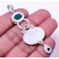 thumbnail image 2 of Emerald & Emerald Quartz (Simulated) 925 Silver Plated Designer Pendant 2.54", Valentine's Day Gift, Birthday Gift, Beautiful Jewelry For Woman, 2 of 2