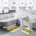 thumbnail image 5 of Sunflower Bath Mat 3 Piece Bathroom Rug Set, Country Botanical Yellow Green Floral Leaf Non Slip Bath Rug Contour Mat and Toilet Lid Cover, Absorbent Shower Mats Soft Bath Rugs and Mats Sets, 5 of 8
