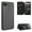 black, variant on Carbon Fiber Flip Phone Case For BlackBerry KEY2 Keyone DTEK70 Card Slot Shockproof Cover