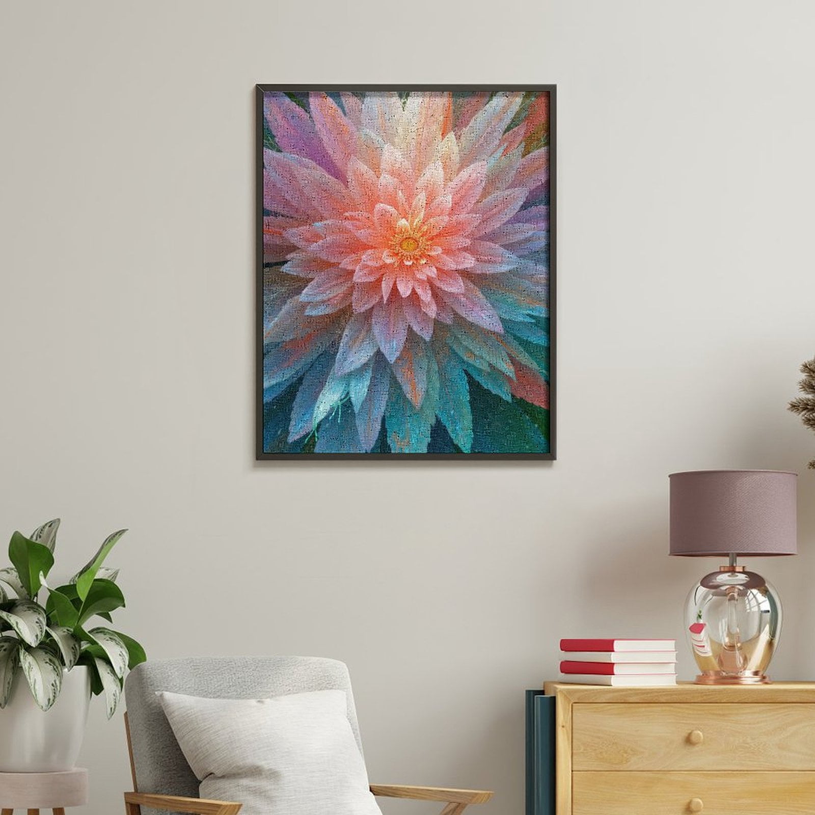 Paint By Numbers Kit for Adults Beginner - DIY Multicolor Radiant Floral Art Canvas Painting Kits for Adults, Frameless Paint By Number for Adults for Home Wall Decor 16x20 Inch
