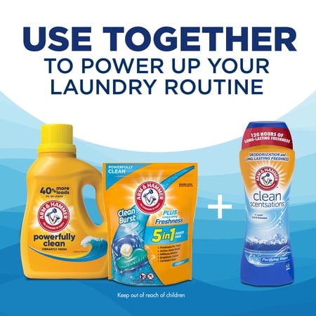 ARM & HAMMMER Liquid Laundry Detergent Soap, Clean Burst Fresh, 33 fl oz, 33 Loads