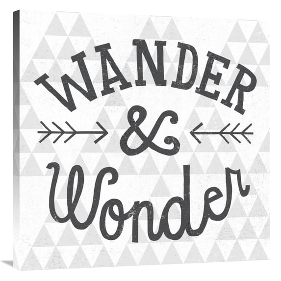 Global Gallery's 'Mod Triangles Wander and Wonder' By Michael Mullan Stretched Canvas Wall Art