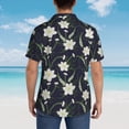 thumbnail image 6 of Xecao Lilies Flowers print Hawaiian shirt - a stylish short-sleeve button-down for men, perfect for casual beach and tropical outings., 6 of 9