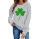 thumbnail image 3 of Suéteres de Manga Larga de Mujer con Cuello Redondo Impreso Suelto Casual para la Fiesta Del Día de San Patricio Y el Uso Diario, 3 of 6