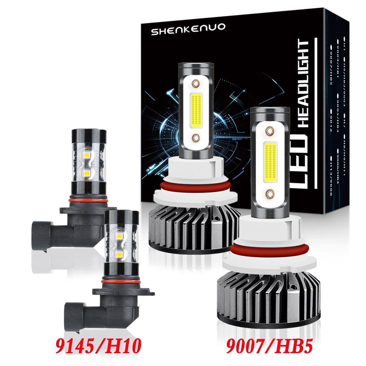 9007 Hb5 9145 Led Headlight Foglight Bulbs Kit,for Chrysler Town 