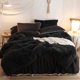 thumbnail image 1 of Juego de fundas de edredón HAIHUA Black Fluffy Twin con fundas de almohada, 1 of 9