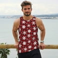 thumbnail image 6 of KLL Snowflake red plaid Print Men's Muscle Gym Workout Stringer Tank Tops Bodybuilding Fitness T-Shirts Tank Tops Men-3X-Large, 6 of 7