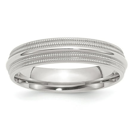 Sterling Silver 5mm Comfort Fit Double Milgrain Band Ring - Ring Size: 4 to (List Of Best Metal Bands)