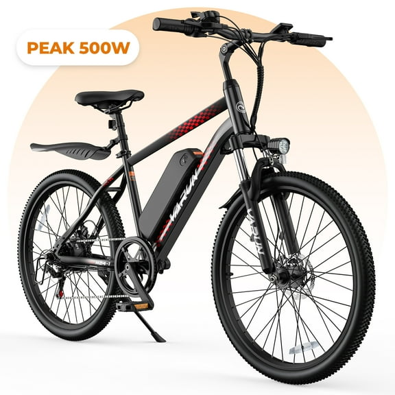 VARUN 24'' Adult E Bike, 350W 20MPH Electric Mountain bike with 36V7.8AH Removable Battery with Fork Suspension and Dual Disc Brakes