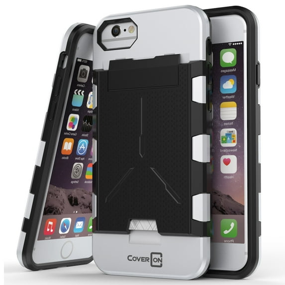 CoverON Apple iPhone 7 (4.7) / 8 Case, GaRoo Guard Series Credit Card Holder Hybrid Hard Phone Cover