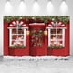 thumbnail image 2 of Mocsicka fondos de casa roja de Navidad para fotografía, Corona de Navidad al aire libre, nieve, retrato de fondo, accesorios de estudio fotográfico para niños y niñas, 2 of 3