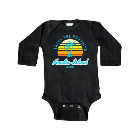 

Inktastic Summer Enjoy the Sunshine Amelia Island Florida in Blue Gift Baby Boy or Baby Girl Long Sleeve Bodysuit