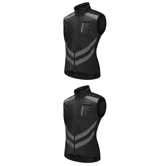 2x Chaleco reflectante para correr Senderismo Jersey deportivo al aire prueba de viento Ligero M + XXXL Sunnimix 2 piezas chaleco reflectante
