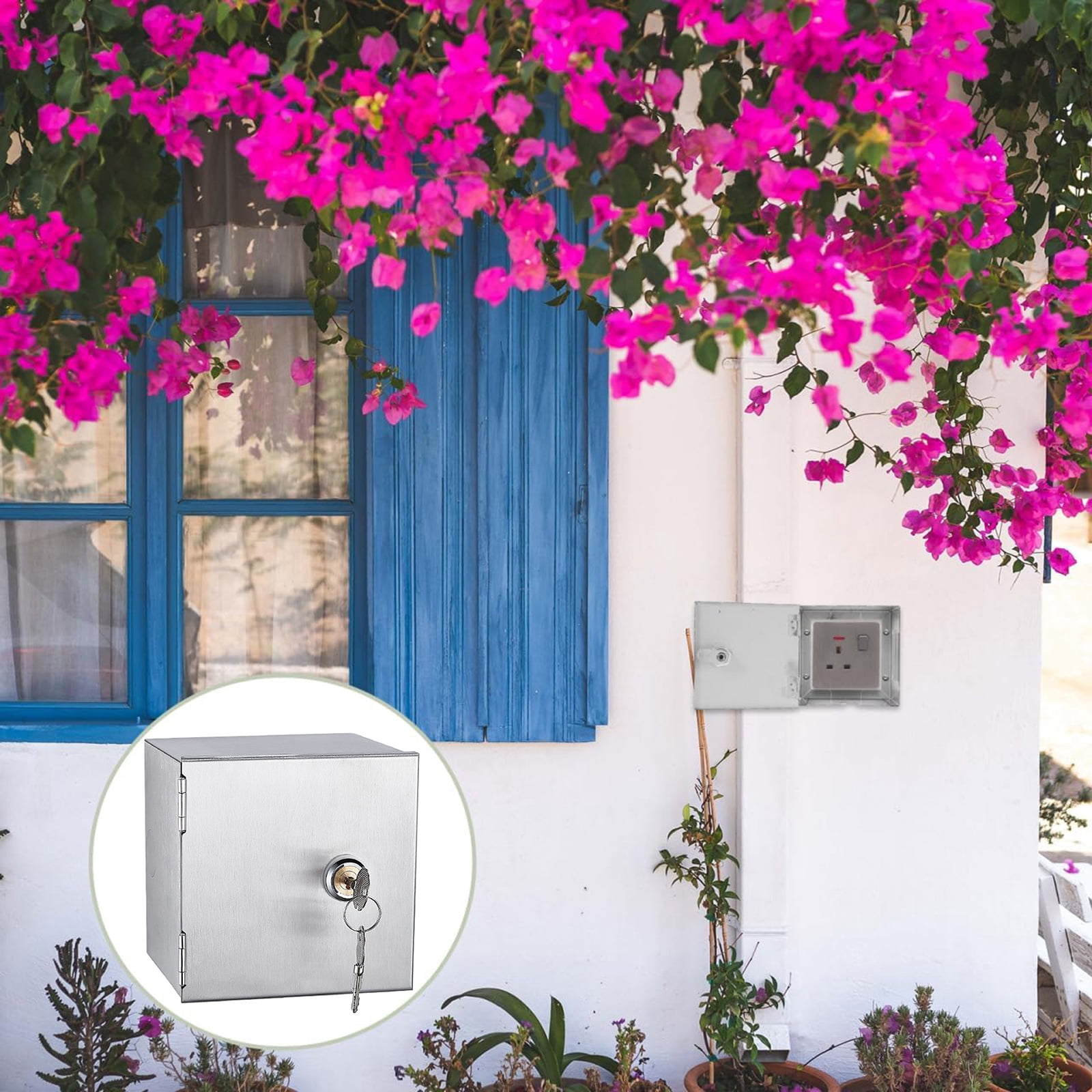RUISINERY Sturdy Stainless Steel Electrical Outlet Covers Weatherproof Socket Protective Box Accessory for Indoor and Outdoor Use