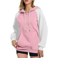 thumbnail image 2 of Wlynlyn Hoodies for Women Fleece Lined Color Block Hooded Sweatshirts Drawstring Warm Casual Long Sleeve Pullover Tops, 2 of 9