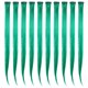 thumbnail image 1 of 10 piezas Extensiones de cabello de color verde Postizo para mujer Extensiones de cabello decorativas Extensiones de cabello para niña con pinzas para el cabello (recto), 1 of 5