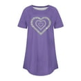 thumbnail image 3 of yillto Women's Oversized Shirts Short Sleeve Crewneck Sequin Heart Graphic Loose Causal Summer Tops, 3 of 3