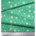 thumbnail image 3 of Soimoi Green Poly Georgette Fabric Wreath & Bird Decor Fabric Printed Yard 52 Inch Wide, 3 of 5