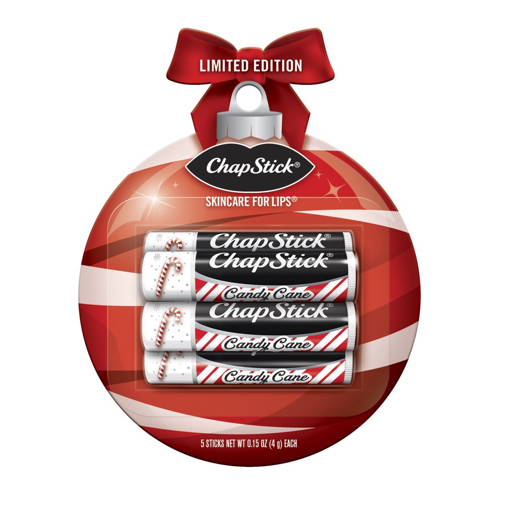ChapStick Classic Skin Protectant Candy Cane Flavored Lip Balm Tube, 0.