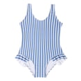 thumbnail image 2 of Piuwrlz Kids Girls Swimsuits 6 Years Girl Swimwear Stripe Beach Swimming Suit Blue Size 6 Years, 2 of 10