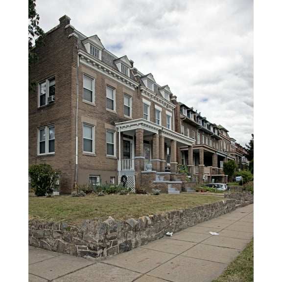 Print: Row Houses, 13th St. At Intersection With Allison St., NW