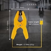 HVAC Temperature Clamp with Banana Plug Adapter, K-Type Thermocouple Clamp Pipe Temperature Clamp for Multimeter, Temperature Probes Measures -40~392℉(-40~200℃)