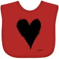 thumbnail image 3 of Inktastic Stitched Black Heart Boys or Girls Baby Bib, 3 of 4
