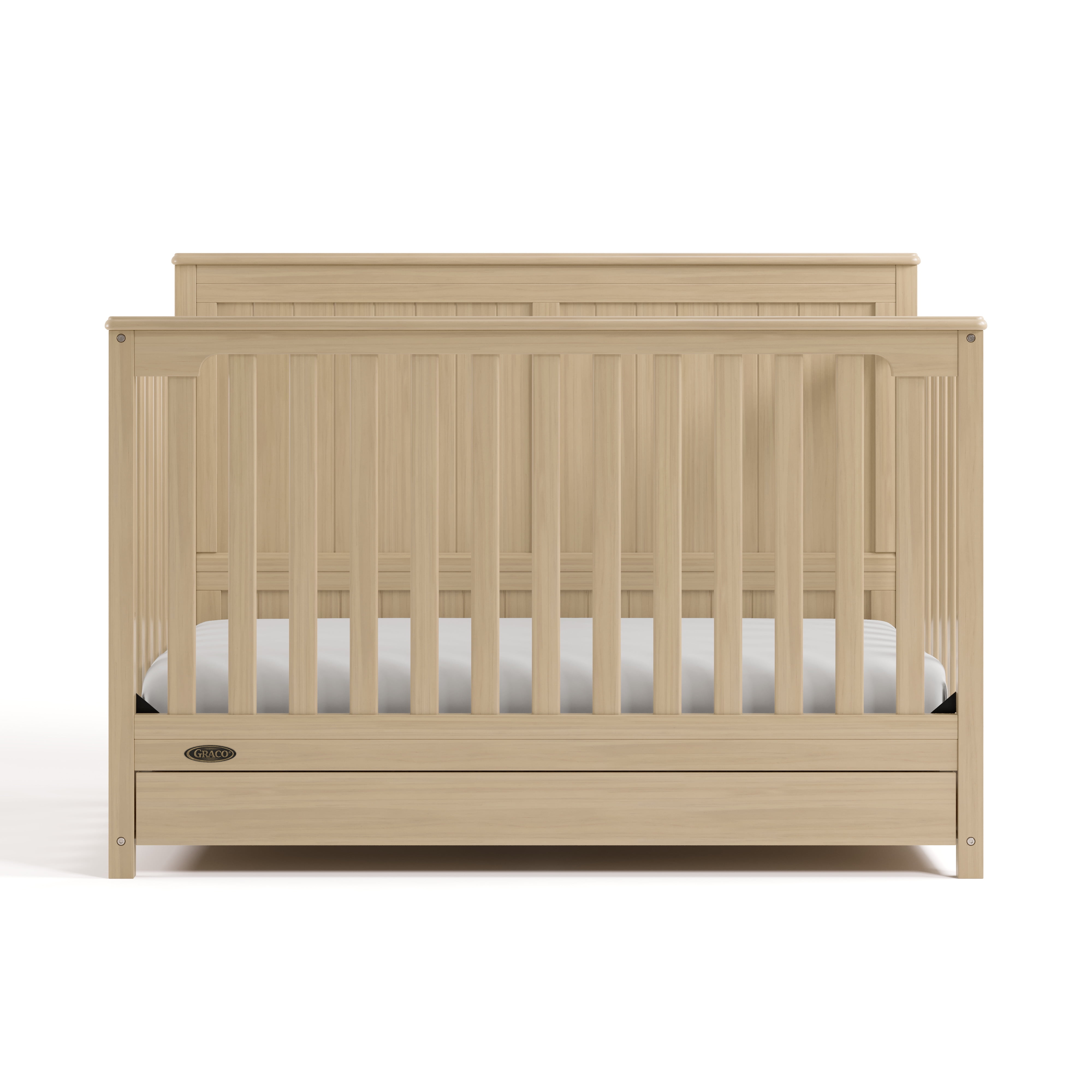 Graco Hadley 5-in-1 Convertible Baby Crib with Drawer, Driftwood
