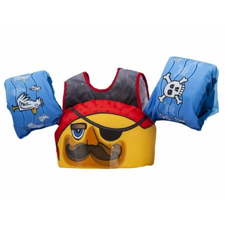 Pirate Motion Swim Life Jacket, PADDLE PALS – Safest Patented U.S. Coast Guard Approved “Learn to Swim” life jacket with attached arm bands for.., By Body Glove