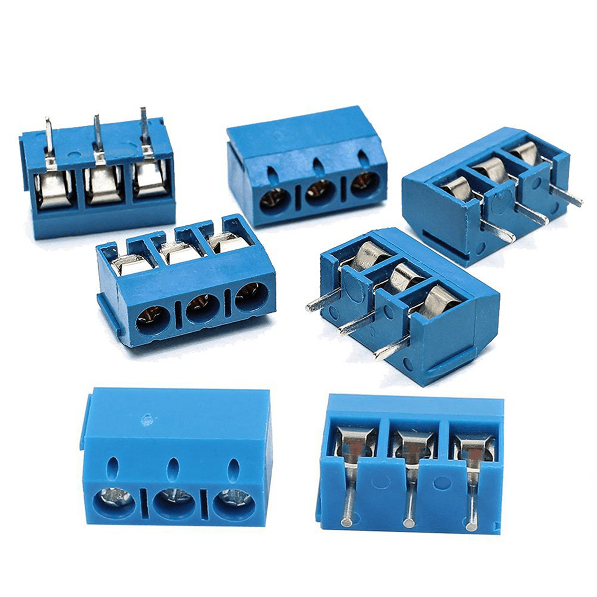 300PCS Blue ABS KF301-3P 5.08mm 3 Pin Connect Terminal Screw Terminal Connector