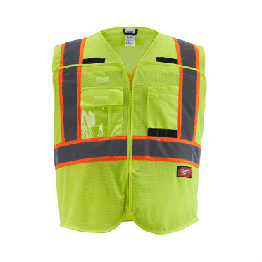 Milwaukee Tool Class 2 Breakaway High Visibility Yellow Mesh Safety Vest - L/XL (CSA)
