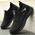 thumbnail image 6 of Fashion Sneakers for Men, Lightweight Breathable Walking Shoes for Men, Casual Comfortable Mens Running Shoes Athletic Jogging Gym, Black, 6 of 7