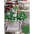 thumbnail image 4 of Outdoor Tablecloth with Umbrella Hole and Zipper, St Patricks Day Round Table Cloth 54 Inch Waterproof Tablecloth, Spring Country Green Shamrock Plaid Picnic Table Cover for Patio Camping, 4 of 7