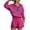Hot Pink, variant on Womens Workout Sweat Suits 2 Piece Tennis Shorts Set Long Sleeve Pullover Sweatshirts Athletic Sweatsuits Activewear, M