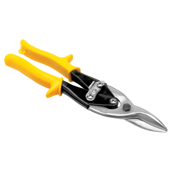 Performance Tool W2043 10 Inch Center Cut Aviation Tin Snip for Cutting Metal Sheet, Chrome Vanadium Steel with Forged Blade, Straight Aviation Snips for Safety Latch, and Hanging Hole