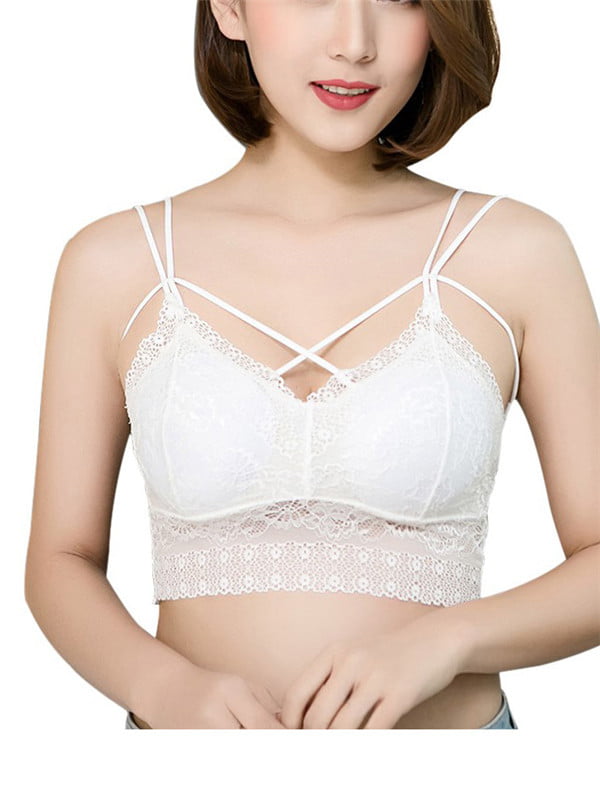 French Lace Tube Top White Dress Push Up Wireless Thicken Cup Underwear Women Bra Set