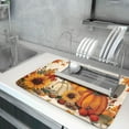 thumbnail image 5 of Happy Thanksgiving Day Harvest Dish Drying Mat for Kitchen Counter,Sunflower Maple Leaves Pumpkin Drying Mat 18 x 24 Inch with Absorbent Reversible Microfiber Dish Drying Pad for Coffee Bar, 5 of 7