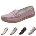 thumbnail image 2 of CPNG Women's Casual Soft Genuine Leather Flats Shoes Slip On Lightweight Tendon Sole Casual Shoes Loafers Slip-Ons Softsole Driving Walking Boat Shoes, 2 of 5