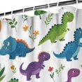 thumbnail image 3 of White Floral Dinosaurs Pattern Shower Curtain 72"x72" ,Bathroom Decorative Shower Curtains Set with 12 Hooks,Modern Waterproof Washable Shower Curtain, 3 of 6