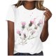 thumbnail image 2 of Fiudx Ofertas Flash Del Día Blusa de Manga Corta con Estampado de Moda para Mujer, Camiseta con Cuello Redondo, Tops Informales, 2 of 4
