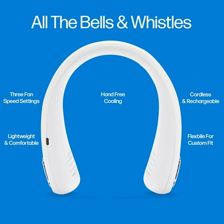 Arctic Air Freedom Neck Cooler, Portable Neck Fan with 3 Fan Speeds, USB Charging, 6-Hour Battery