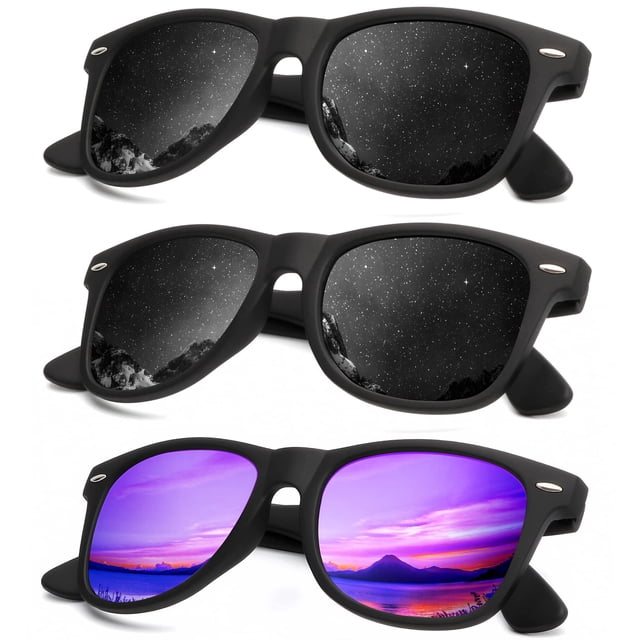 Gafas de sol KALIYADI polarizadas con acabado mate y bloqueo UV (paquete de 3)