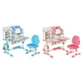 thumbnail image 7 of Aqzb Kids Study Desk and Chair Set Height Adjustable Children School Study Drawing Desk Chair,with Astronaut Pattern, Ergonomic Desk Chair with Large Writing Board, Bookshelf and Drawer Pink, 7 of 7