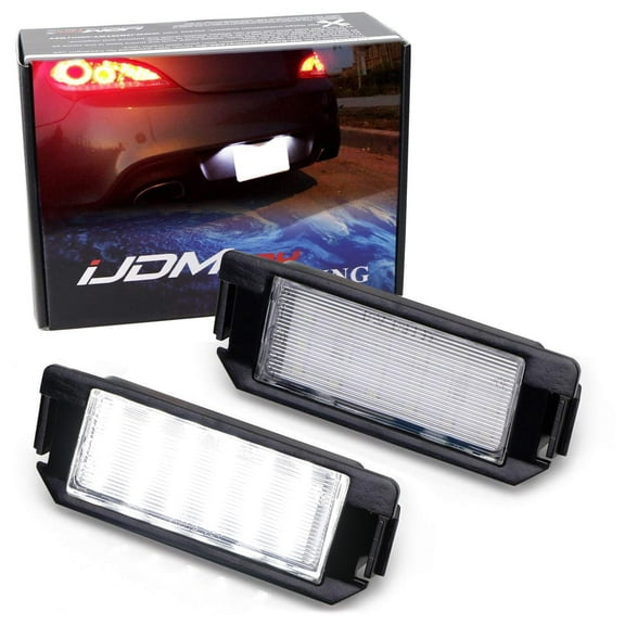 OEM-Fit 3W Full LED License Plate Light Kit For Hyundai 2011-17 Veloster, 2009-16 Genesis Coupe, Kia 2009-19 Soul, Powered by 18-SMD Xenon White LED Diodes