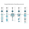 thumbnail image 3 of BodyJ4You 65 Belly Button Rings Dangle Barbells 14G Goldtone Steel CZ Navel Set Body Jewelry, 3 of 6