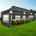 thumbnail image 2 of COBIZI 10x30 Pop-up Canopy Tent, Heavy-Duty, Waterproof, 8 Removable Sidewalls, UPF 50, Black, 2 of 11