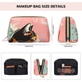 thumbnail image 5 of Picia Colorful Cat With Flowers Print Leather Makeup Bag Make Up Bag Travel Toiletry Bag for Her Girlfriend Teacher Teen Girl Gifts, 5 of 8